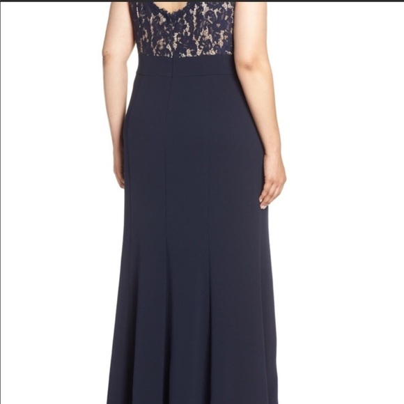 Eliza J Sleeveless Lace Bodice Trumpet Formal Gown - Picture 2 of 16